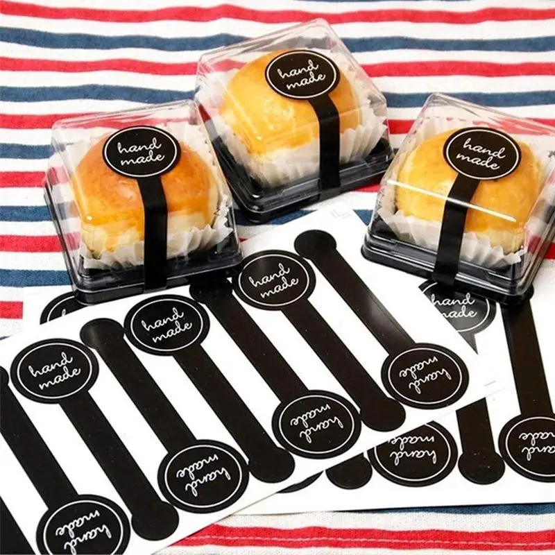 10 Sheets Cake Packaging Sealing Label Package Box Decoration DIY Tamper-Proof Stickers Long Style Self-adhesive Sticker