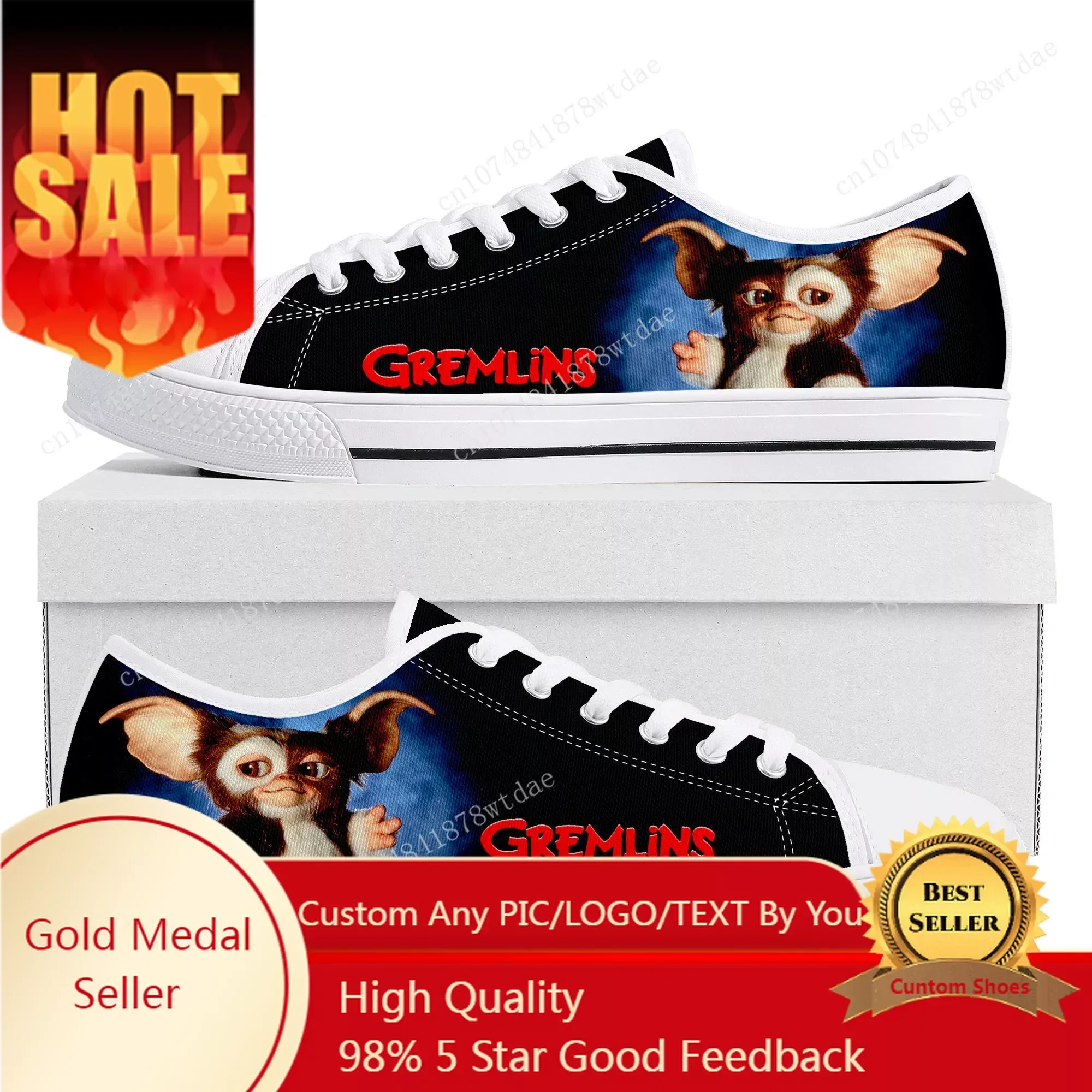 

Gremlins Low Top Sneakers Womens Mens Teenager Fashion High Quality Canvas Sneaker Couple Cartoon Comics Manga Custom Made Shoes