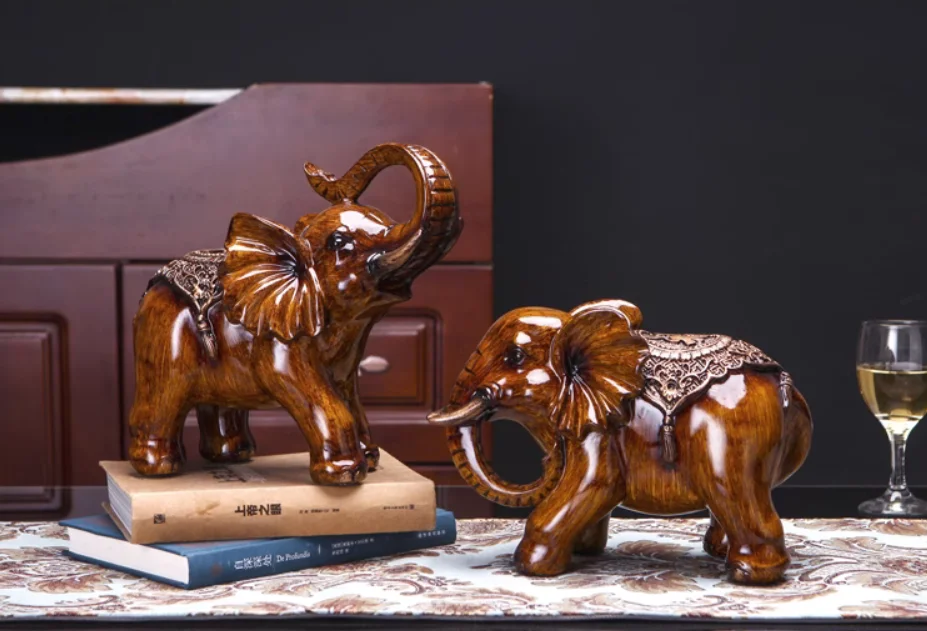 Zhaocai elephant decoration living room TV cabinet decoration opening gifts elephant decoration model room soft outfit