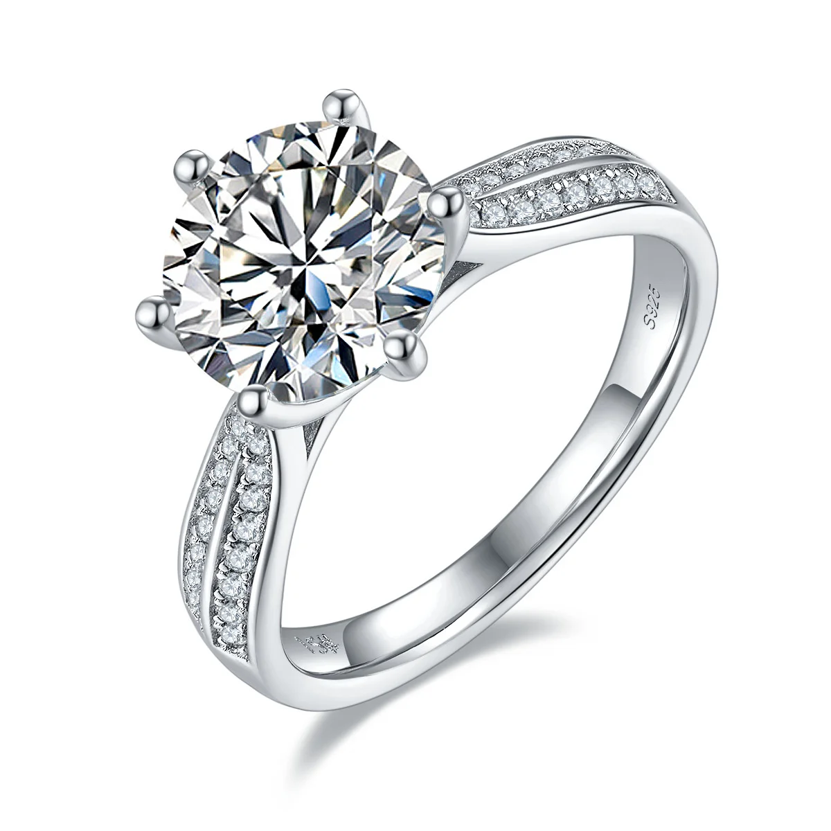 genuine real brand jewels GRA Certificate 2ct3 Light Luxury 925 Silver Star Queen Large Carat Mosan Ring high quality