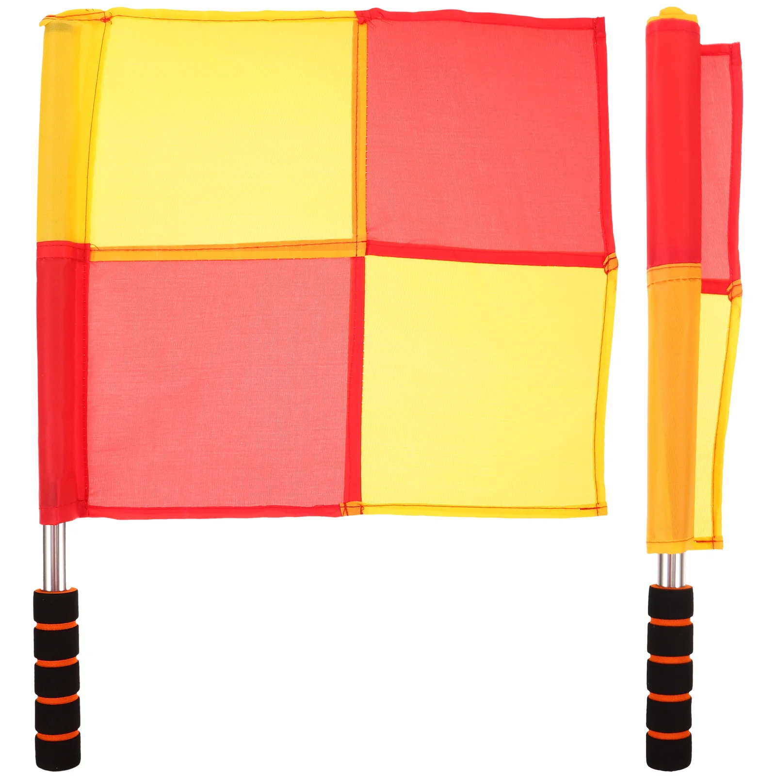 

2pcs Commanding Portable Hand Signal Flags For Soccer Referee Competition Racing Match Outdoor Sports Field Event High