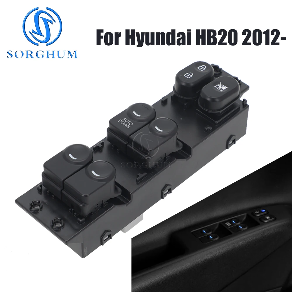 SORGHUM Front Left Master Electric Power Window Switch Glass Button Regulator 93570-1S005 For Hyundai HB20 2012 2013 2014 2015