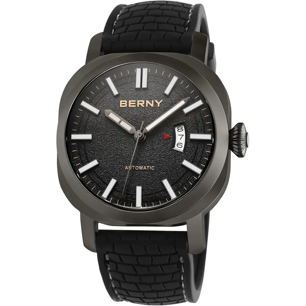 

Мужские японские автоматические механические часы BERNY, часы с автоподзаводом, водонепроницаемость 10A, сапфировое стекло, устойчивое к царапинам, Super Lu