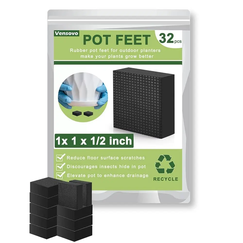 

Подставки для кашпо, 1 дюйм, для уличных кашпо - 32 штуки, резиновые подставки для горшков, увеличивающие высоту на 1/2 дюйма, подставки для растений среднего размера