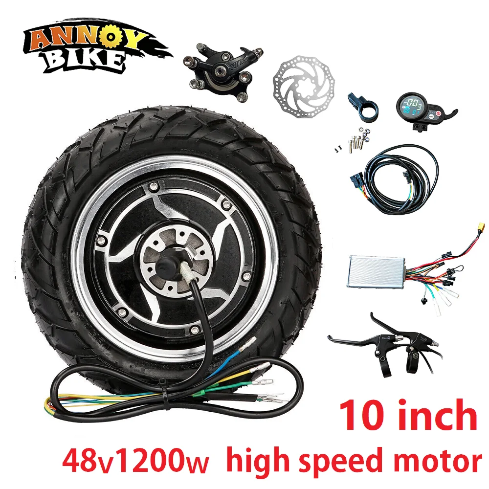 10 inch Hub Motor Kit ebike Scooter 48V1200W 60V3000W Brushless Gearless Electric Motorcycle Wheel Brushless Scooter Ebike