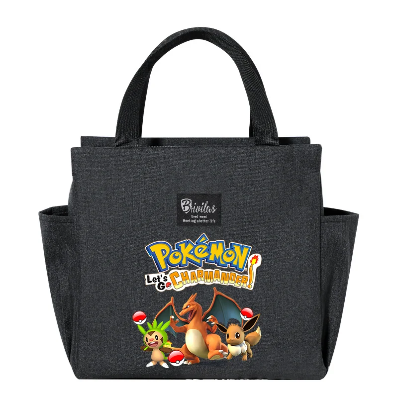 Pokemon Pikachu Portable Lunch Drink Carrier Insulated Bag Fresh Cooler Pouch Food Thermal Box Tote Picnic Container Bag Gift