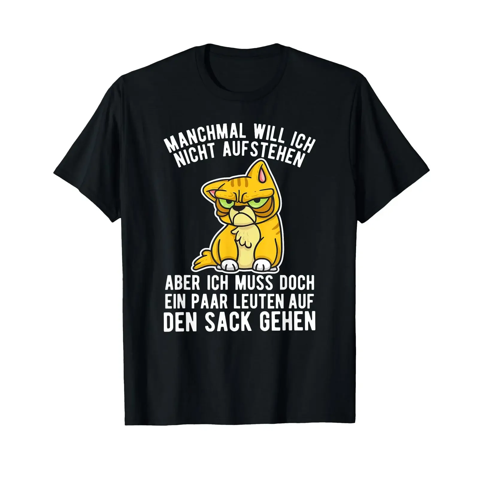 Sometimes will I not stand up Funny Cat T Shirt vintage Washed Versatile Stretched Casual homme Stylish designer clothes