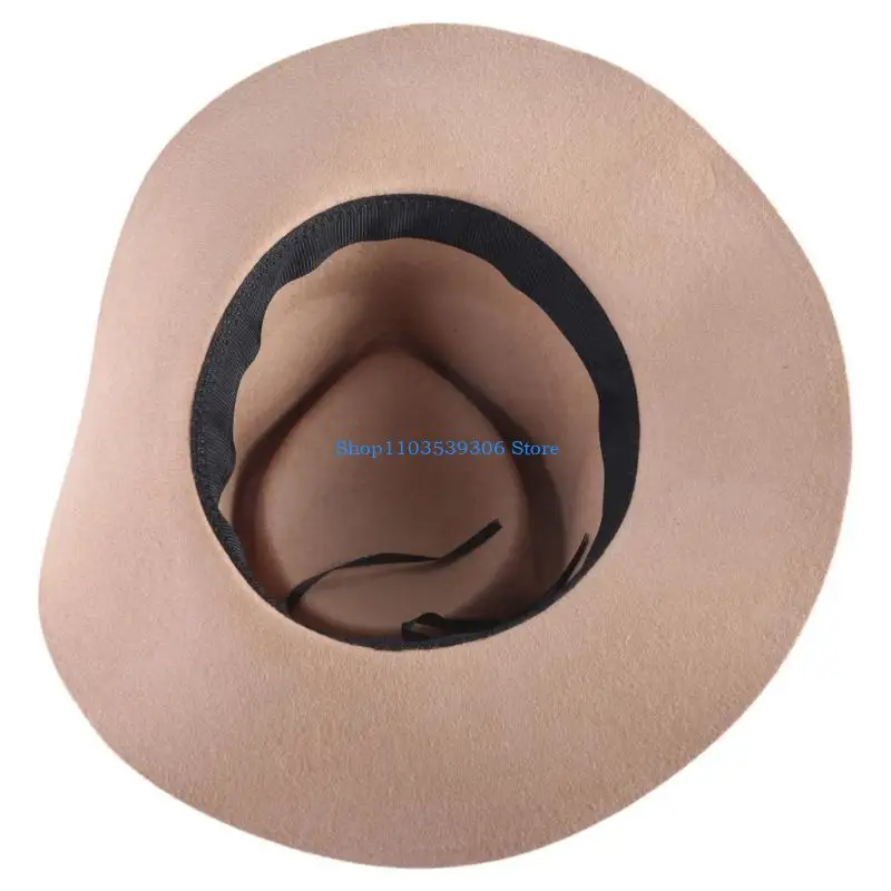 

400A Wool Homburg Panama Hat Distressed Hat for Women Men Photo Props Western for Men Women Unisex Wear Headwear