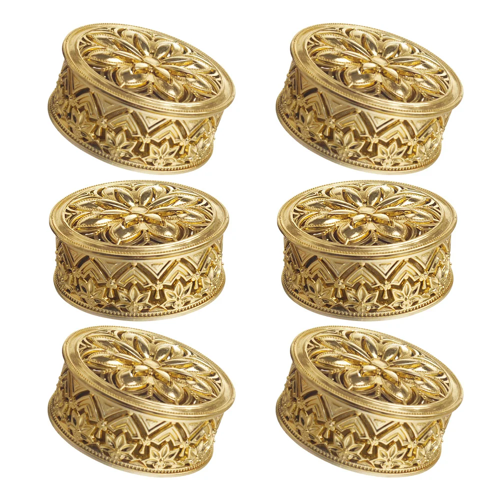 

6pcs Hollow Storage Box For Wedding Candy Aromatherapy Jewelry Snack Gift Packing Case Decorative Present Box Plastic Organizer