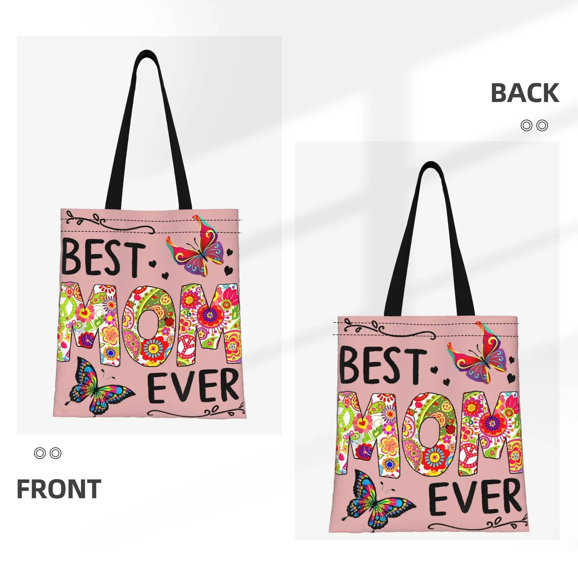 1PC Best Mom Ever Mother's Day Gift Canvas Tote Bag Perfect for Shopping & Personal Use Great Gift