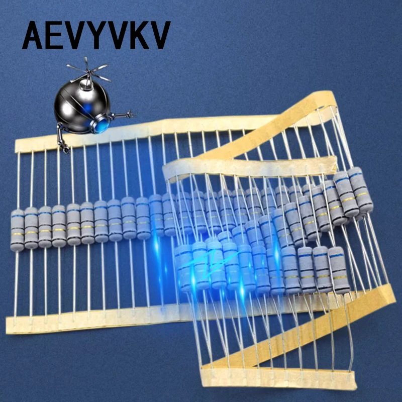 20PCS 2W 5% Wire Wound Resistor Fuse Winding Resistance 0.1 0.15 0.22 0.33 0.47 0.5 1 2.2 3.3 4.7 5.1 6.8 10 22 47 51 100 ohm