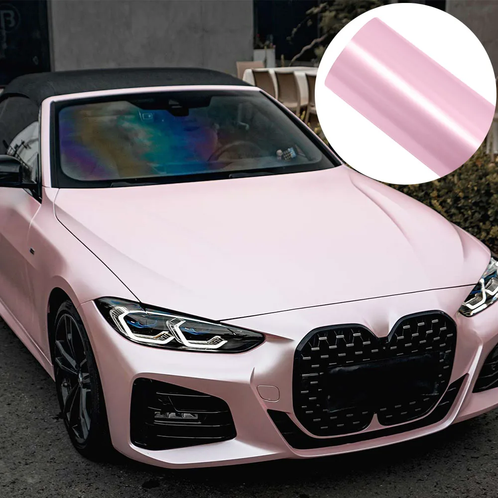 Electro Metallic Satin Sakura Pink PVC Car Vinyl Wrap Film with PET Release Liner Air‑Channel Bubble Free Self‑Adhesive Sticker