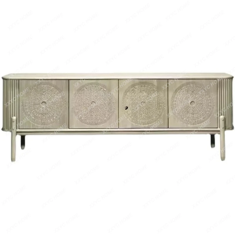 X-S rural solid wood antique creative art TV cabinet Nordic simple homestay living room audio-visual cabinet