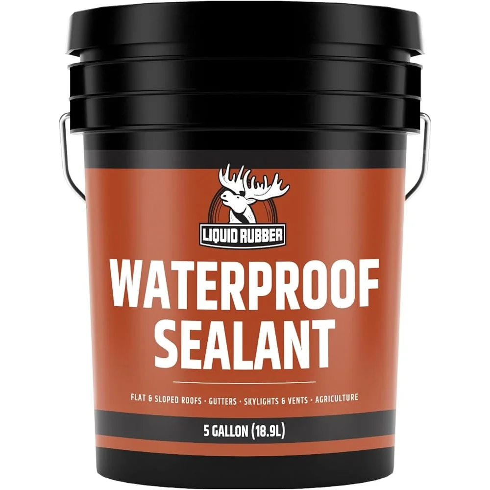 Waterproof Sealant Flexible Protective Coating Flat Metal Low Slope Roofs Foundations Gutters Concrete DIY Leak Repair