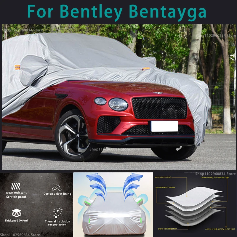 

For Bentley Bentayga 210T Waterproof Full Car Covers Outdoor Sun uv protection Dust Rain Snow Protective Auto Protective cover