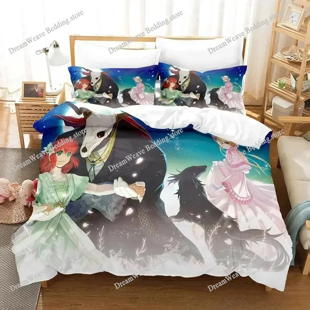 3D Printed Anime Mahou Tsukai No Yome Bedding Set Duvet Cover Bedroom Comforter Single Twin King _Size Quilt Cover Home Textiles