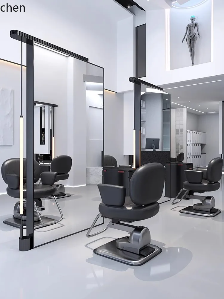 

ZML barber shop mirror tide shop hair salon mirror hair salon double-sided hair cut floor mirror