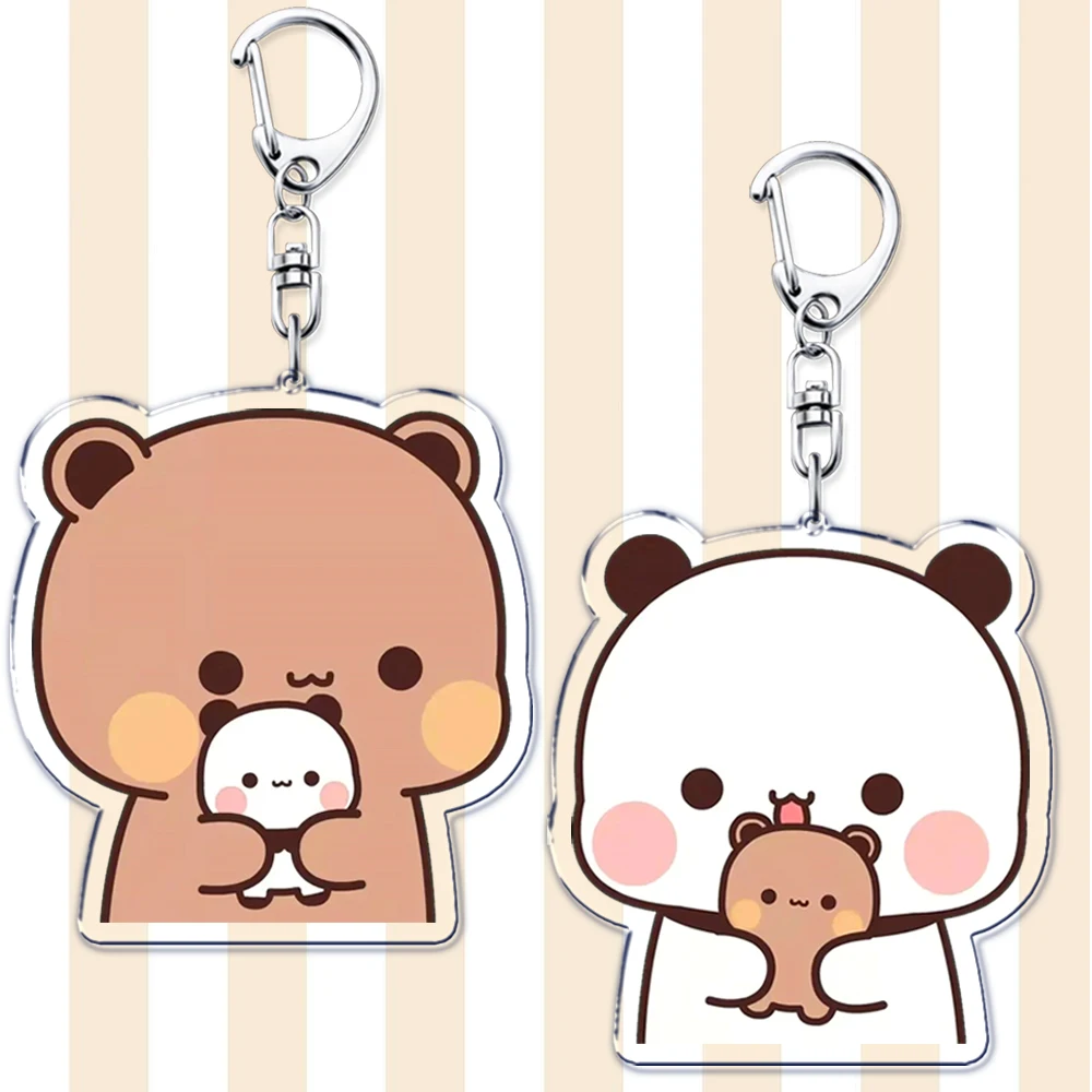 Weicher und Niedlicher Bär Panda Acryl-Schlüsselanhänger Schulranzen-Anhänger Ein oder Zwei Bubu Taschen-Deko-Accessoires Cartoon-Paar-Geschenk