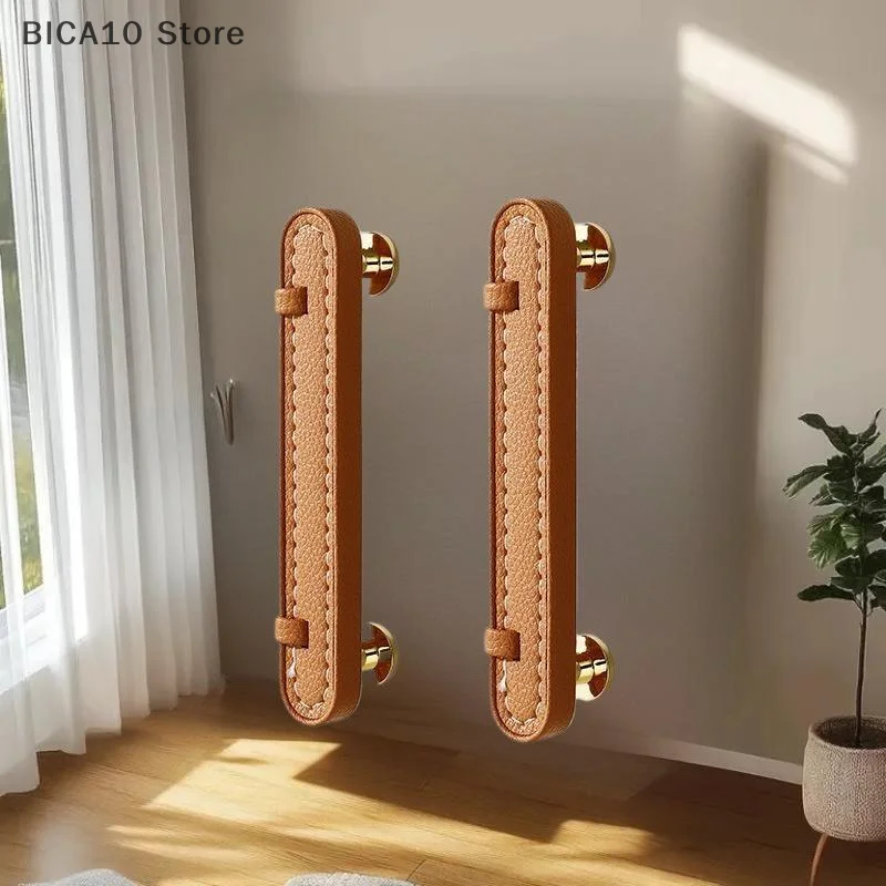 سبائك الزنك الجلود مقبض خزانة الأحذية المقابض المطبخ دولاب الباب يسحب مقابض أدراج الأثاث مقبض الأجهزة #4