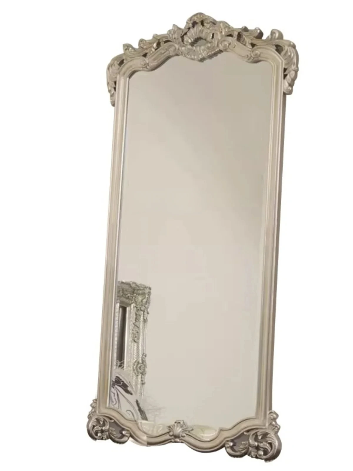 

French Retro Full-Length Large Floor Mirror European Home Dressing Living Room Cloakroom Full-Length Mirror