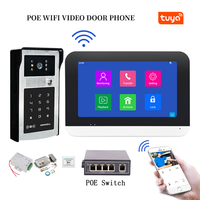 Tuya Smart WIFI IP Video Intercom Electric Lock Access Building Door Phone System With Poe Switch Password RFID Doorbell Camera