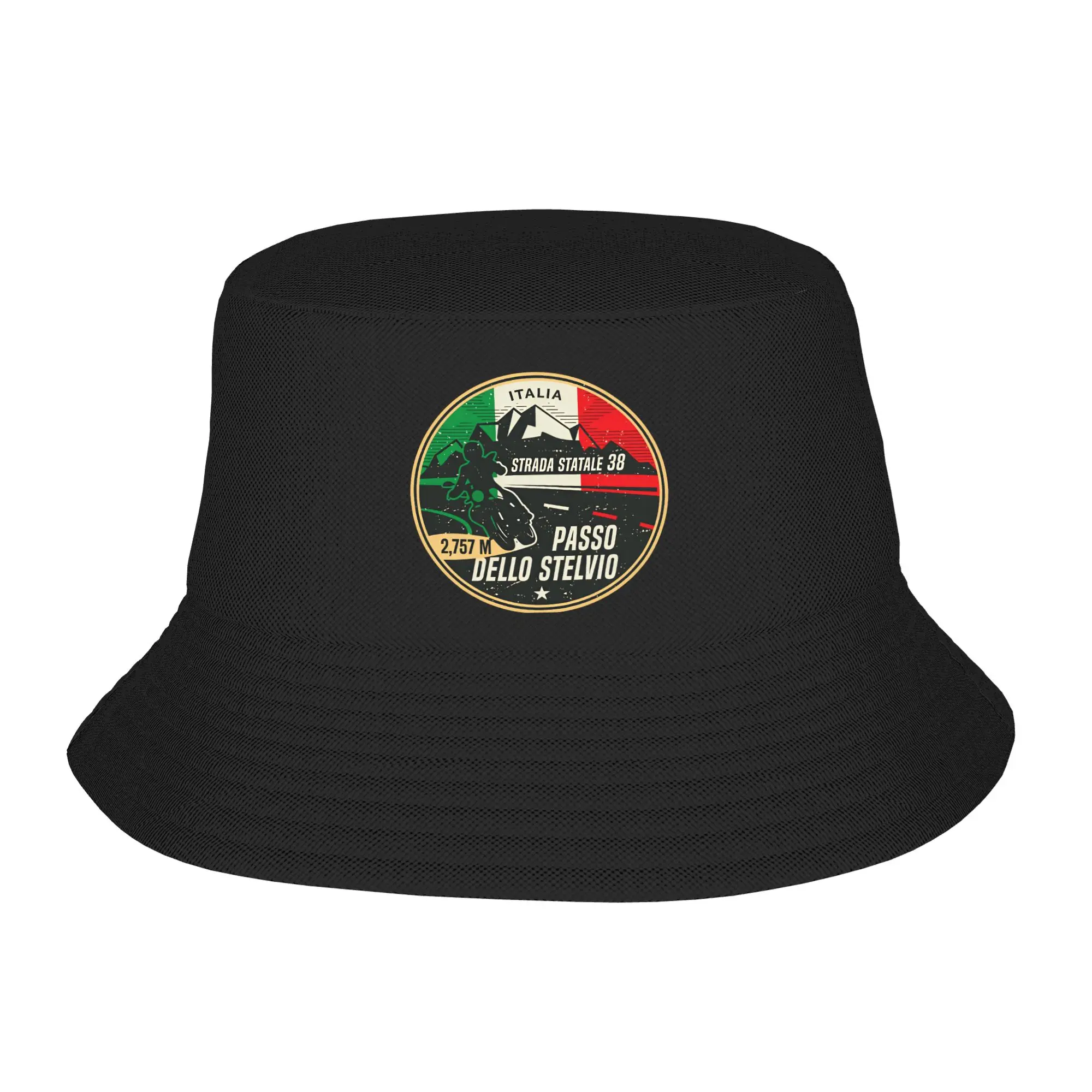 Strada Statale 38 Pass Dello Stelvio Italia Bucket Hat  Harajuku Fisherman Caps For Couple Casual Travel Hiking Sun Hats