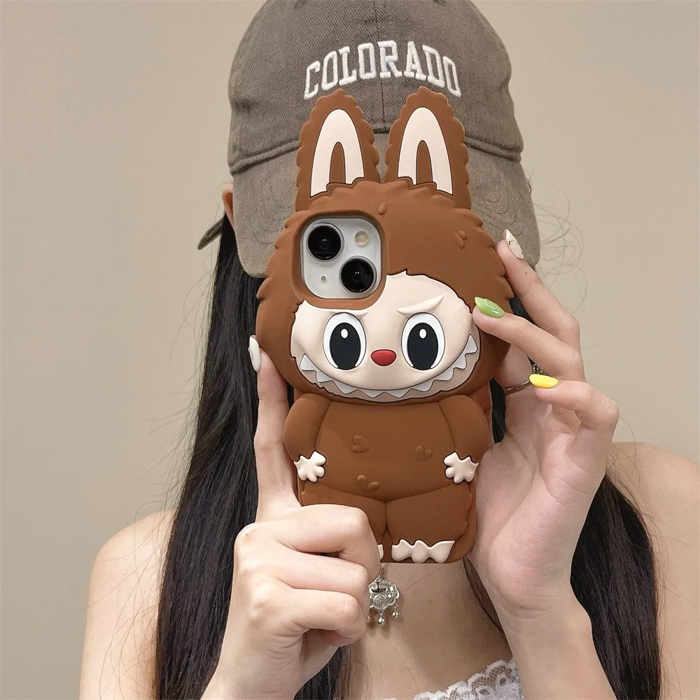 Japan INS 3D Cute Animal Rabbit Elf Creative Soft Silicone Phone Cases For iPhone 16 15 Pro Max 12 13 14 Plus Shockproof Cover