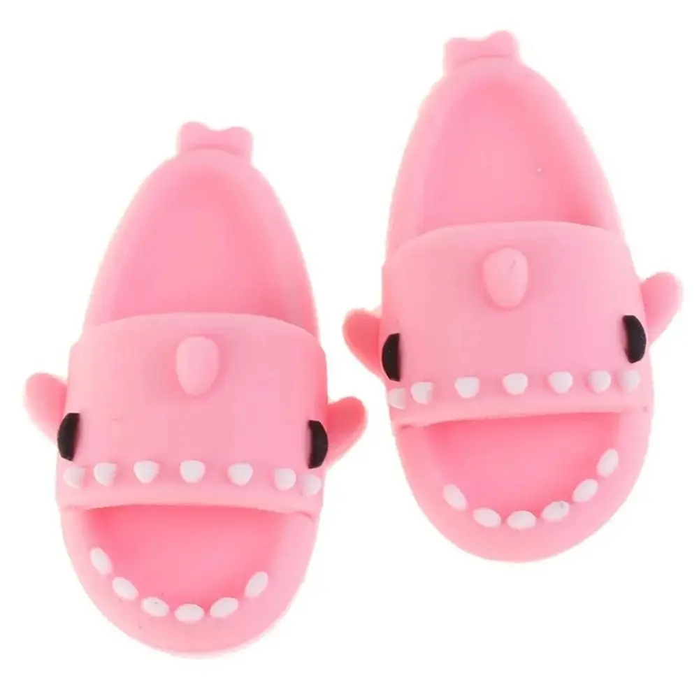 1 pair 1:12 Dollhouse Miniature Things Cute Shark Slippers Doll Shoes Suit For Ob11 1/12 Doll Gsc DOD, YMY Doll Accessories