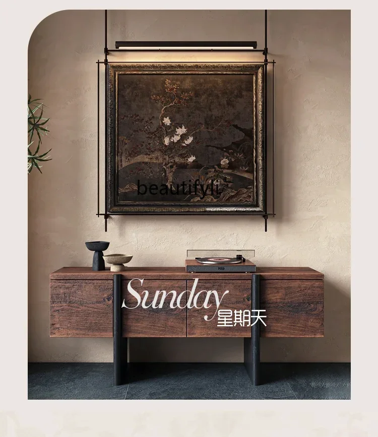 

S Nordic TV cabinet, living room retro locker, American retro entrance cabinet can be customized