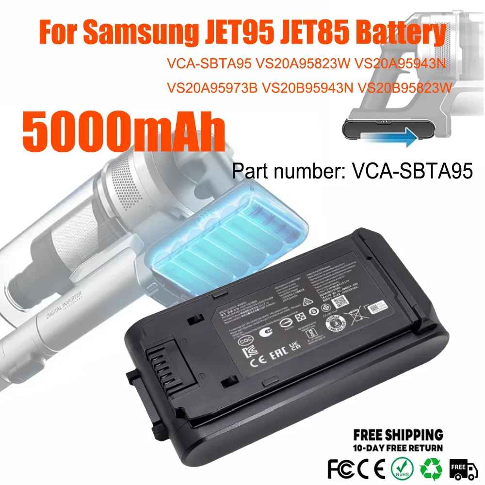 

VCA-SBT95 Vacuum Battery For Samsung JET95 JET85 Battery VCA-SBTA95 VS20A95823W VS20A95943N VS20A95973B VS20B95943N VS20B95823W