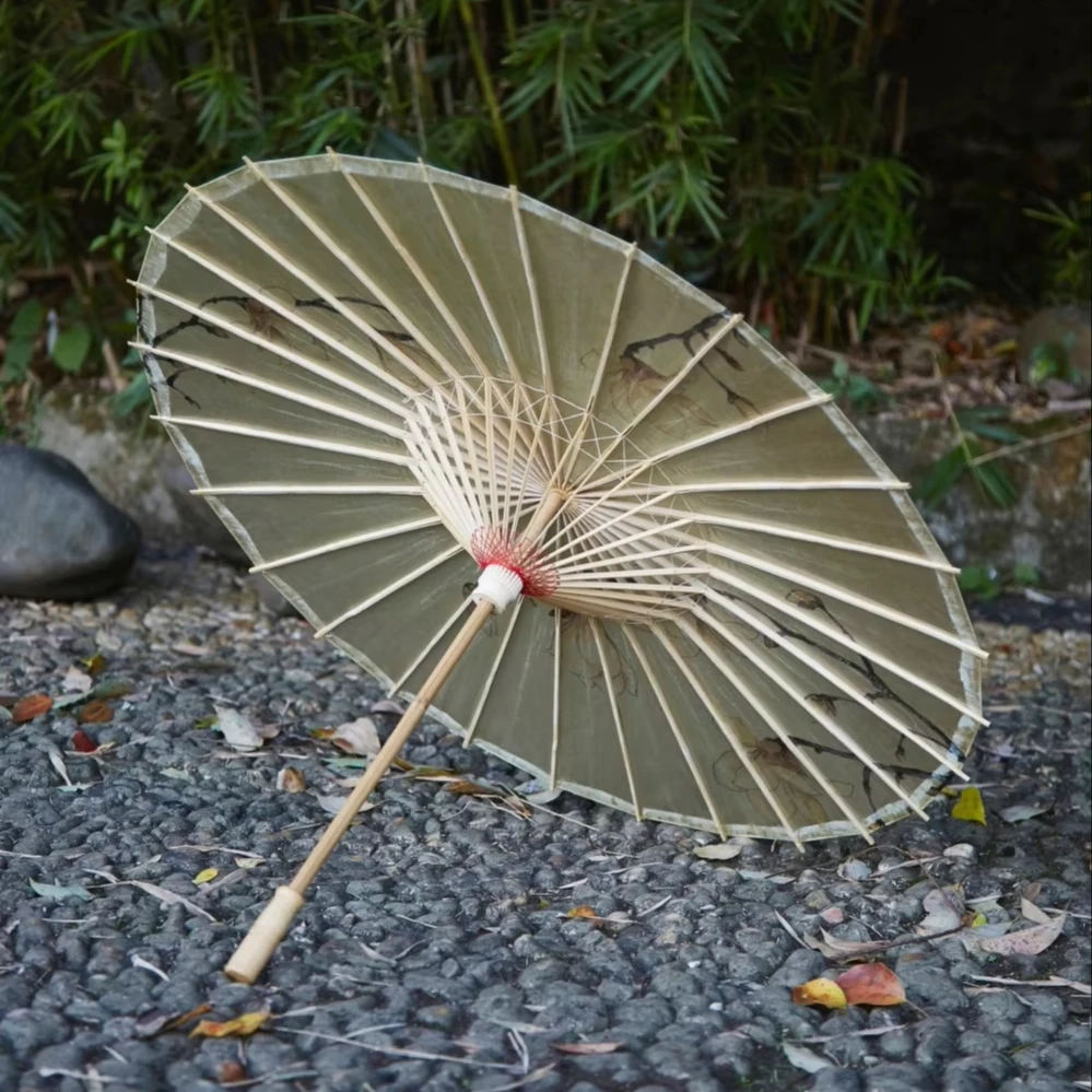 

DD4144 84cm Chinese Straight Paper Umbrella Manual Oil Parasol Bamboo Crafts Elegant Wedding Decoration and Gift