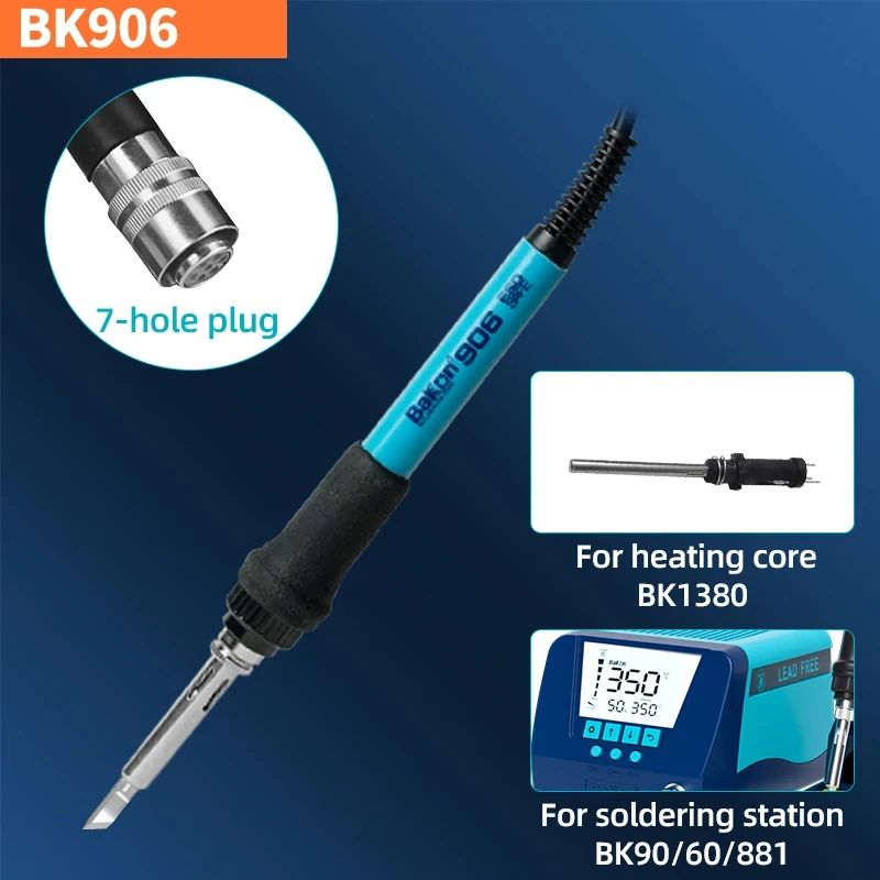 Bakon BK906 Original Handle For BK90 BK60 BK881 Soldering Staion Welding Tools BK1380 Heating Core T600 Soldering Iron Tips