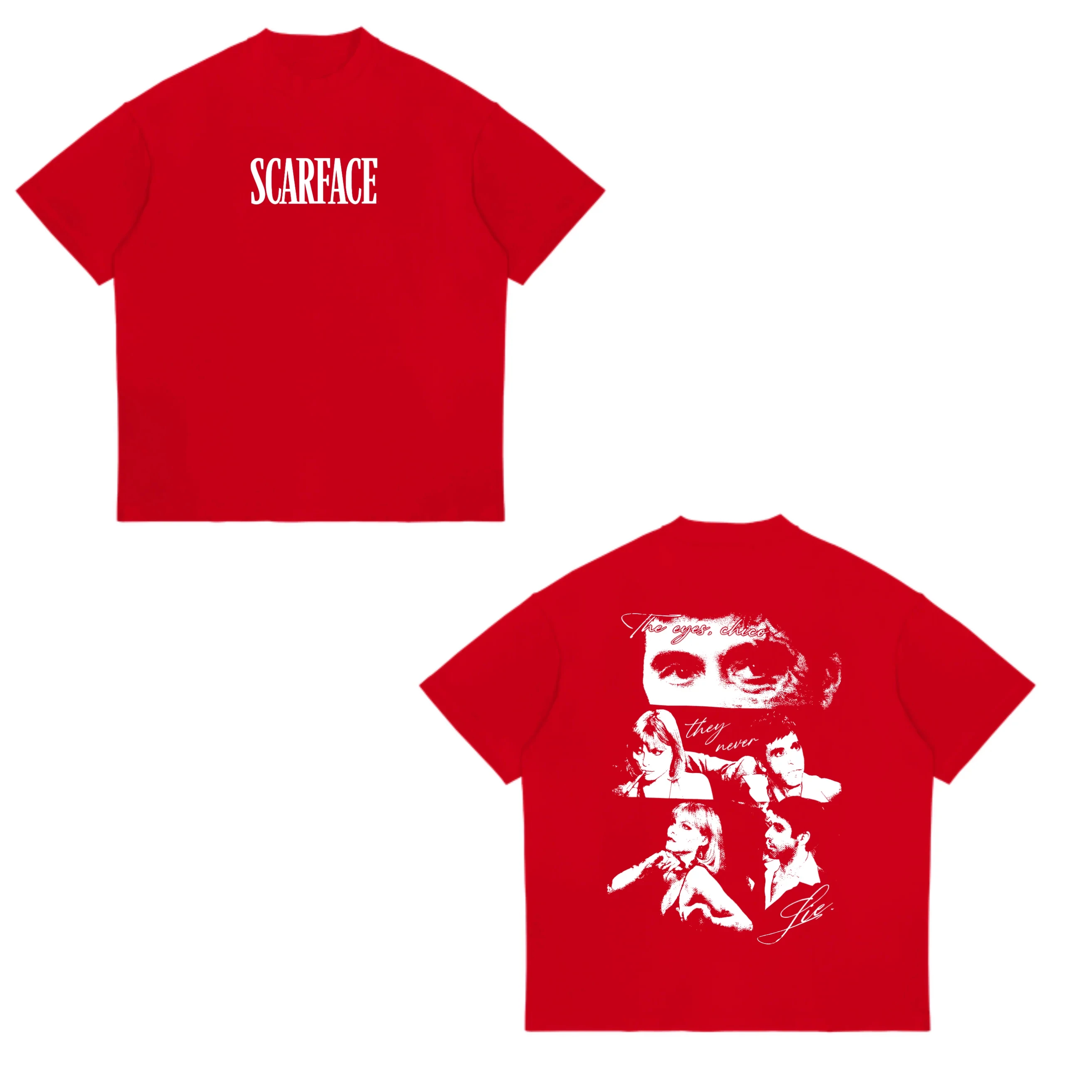2026 Scarface Al Pacino Classic Movie Short Sleeve Gangster Movie T-shirt Tony Men's Women Hip Hop High Quality Cotton Top Tee