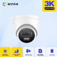 ANNKE 3K Dual Light Outdoor PoE Security Camera Color IR Night Vision Human Vehicle Detection Built-in Microphone IP Cameras