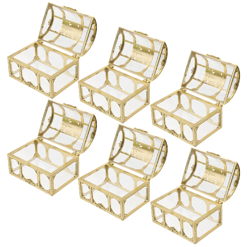 

6Pcs Treasure Chest Shaped Candy Boxes Creative Wedding Party Favors Chocolates Storage Containers Treasure Chest