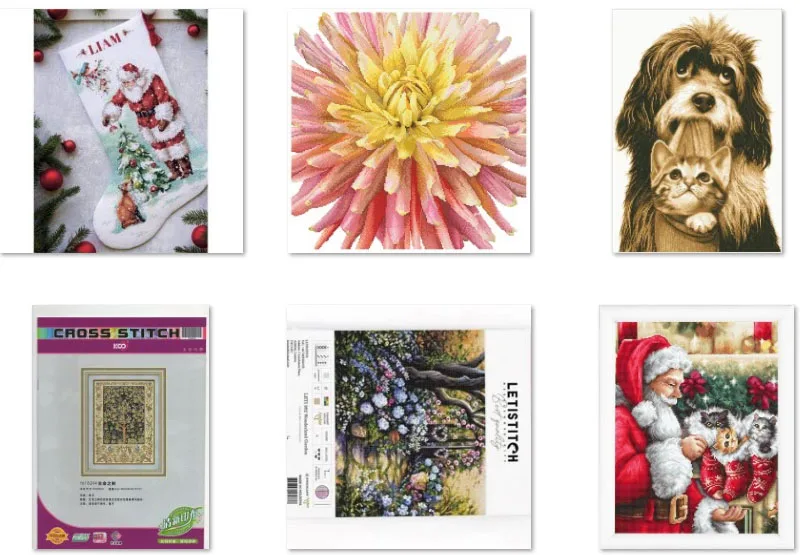 

Top Quality Lovely Dim-70-08999 Santa Claus and Little Fox Counted Cross Stitch Kit Cross Stitch Set Cotton Embroidery Kits