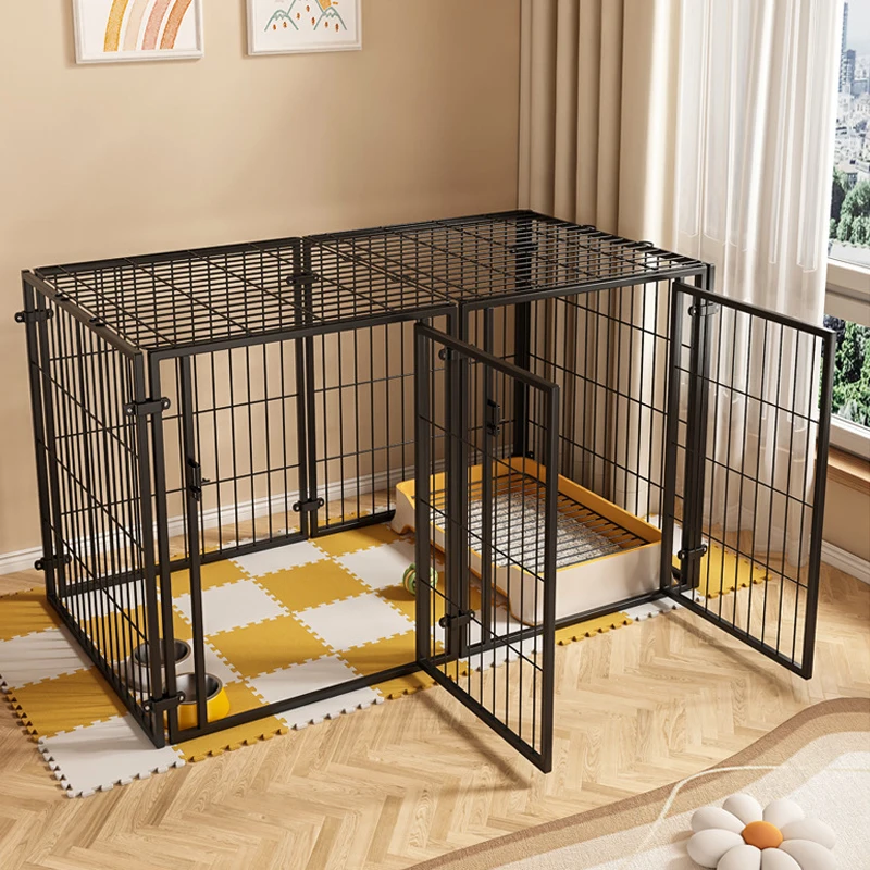 

Outdoor Black Heavy-Duty Metal Pet Dog Cage Classic Style Dog Kennel for Small Medium Large Dogs
