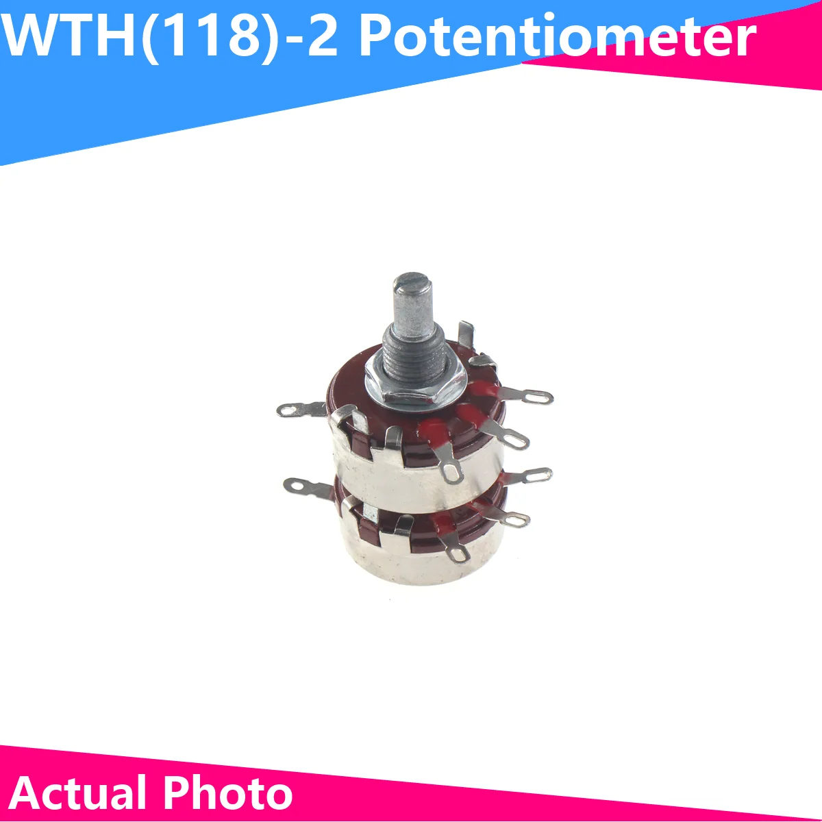 WTH118-2 2W 1A duplex Potentiometer double WTH118-1A 2W 470R 1K 2.2K 2K2 10K 22K 47K 100K 150K 220K 330K 470K 500K 560K 680K