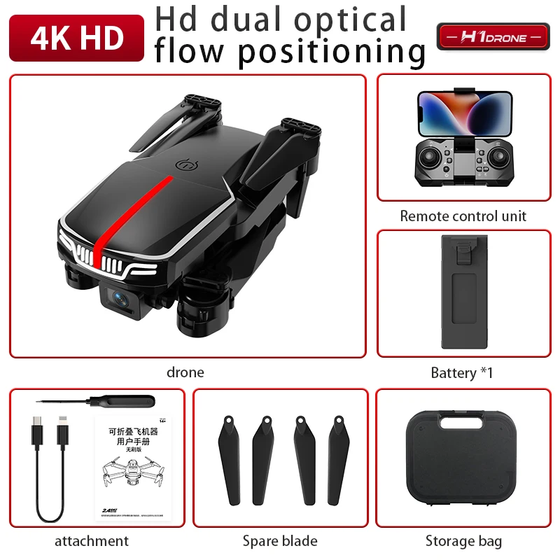 Profissional Controle Remoto Drone, 4K HD Camera, GPS Obstacle Avoidance, RC Quadcopter, Drones Aircraft, Helicóptero Brinquedos para Meninos, Presente