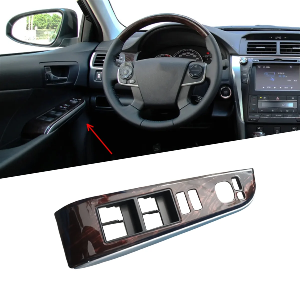 Car Left Front Window Lift Switch Trim Panel 74232-06490 7423206490 for 2012-2017 Armrest Trim Panel LHD