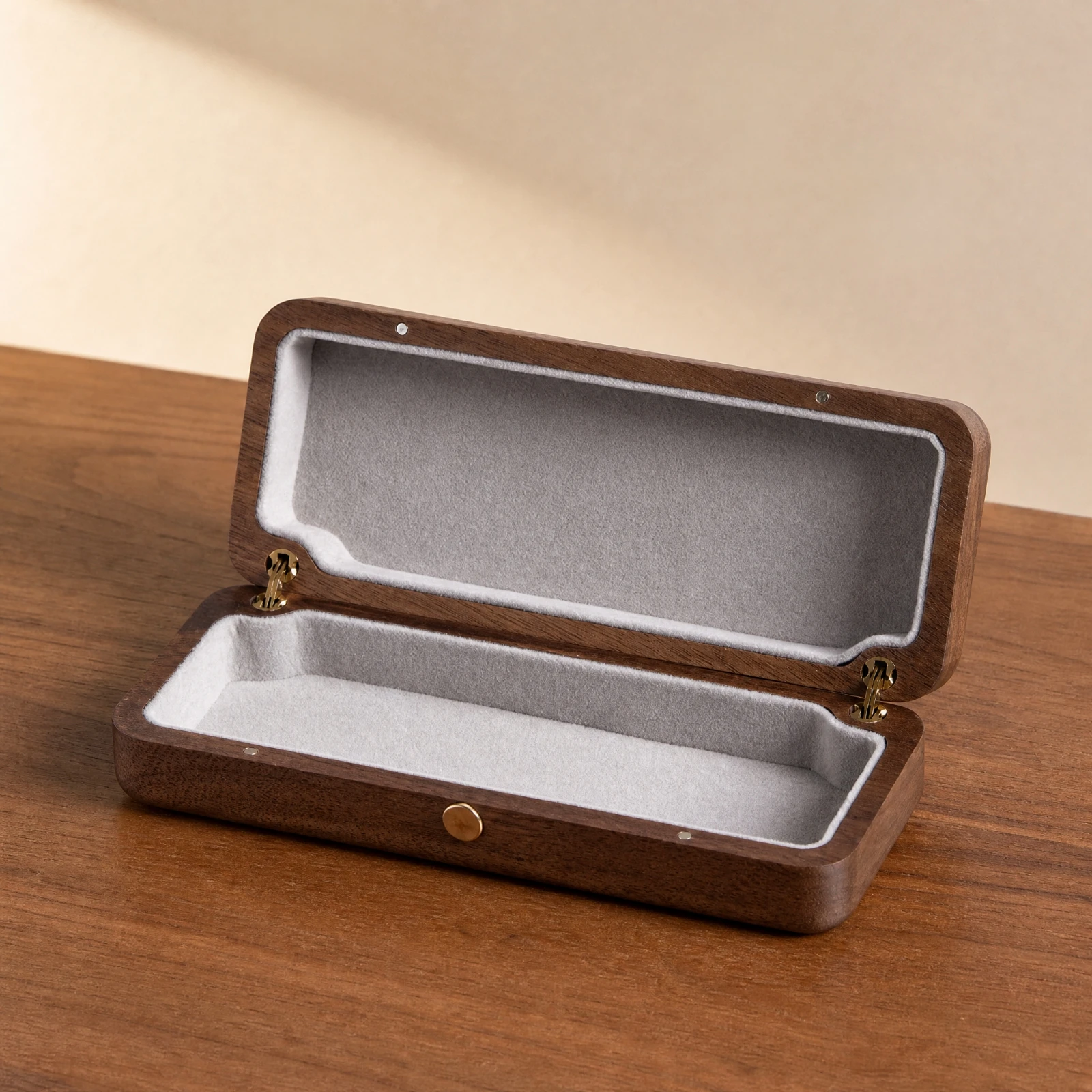 Walnut Glasses Case with Hinged Lid Long-Lasting Walnut Wood Glasses Case Compact Sturdy for Travel, Vehicle