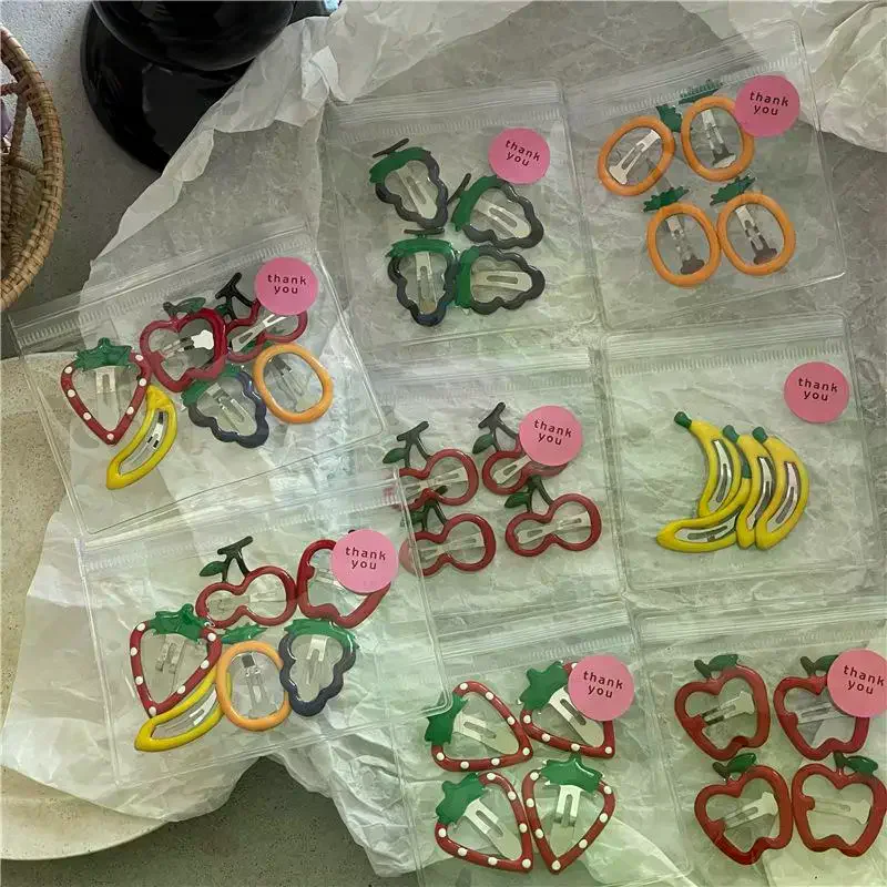 Fruit BB Hair Clips for Girls 4Pcs 6Pcs Cute Strawberry Style Side Hairpins for School and Party