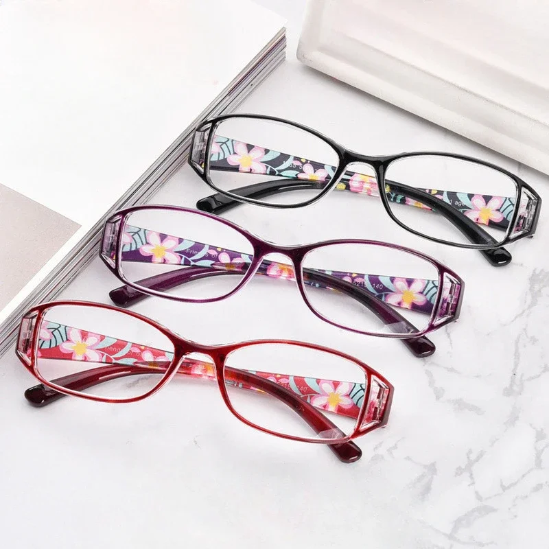 Printed Reading Glasses Gorgeous Female Anti-Blu-ray Retro HD Glasses for Elderly Fashion Reading Glasses Gafas De Lectura Mujer