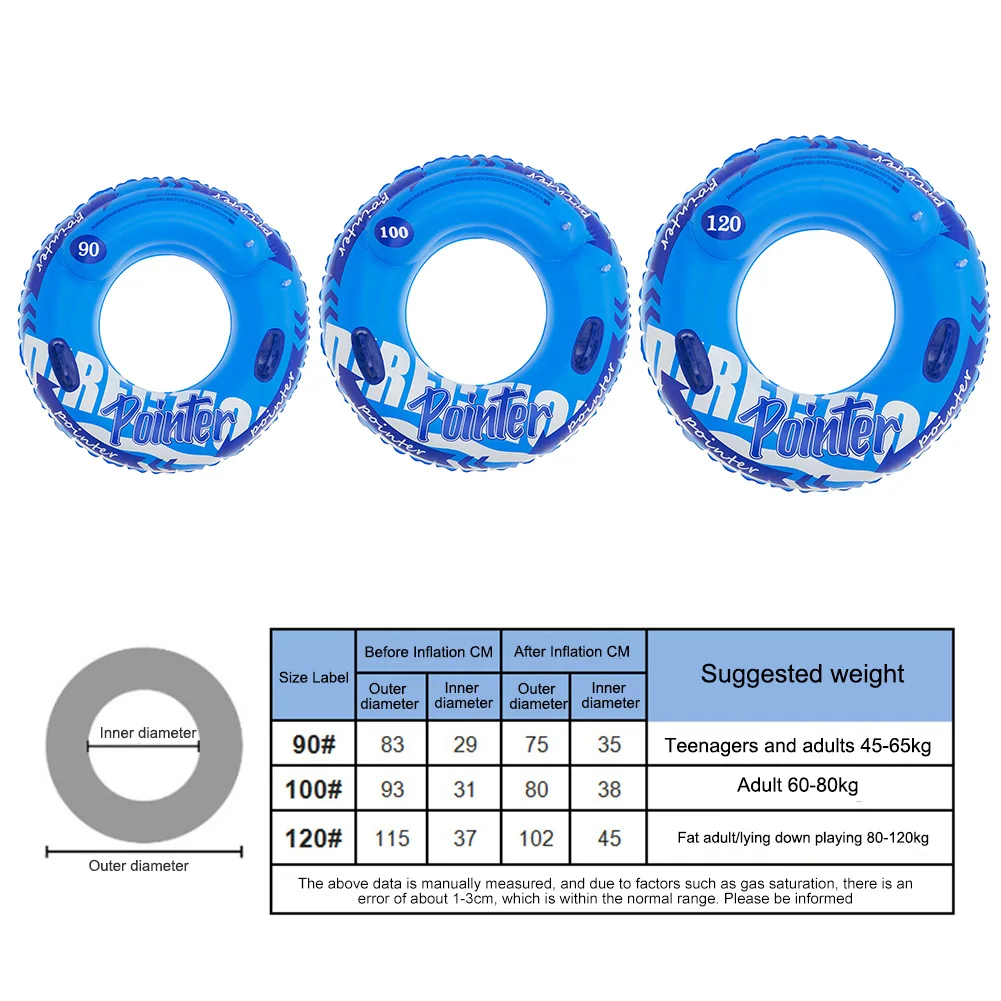 Swimming Ring Water Play Equipment  Thickened Swim Ring Float with Handle for Kids Adults for Swimming Pool Party Decorations