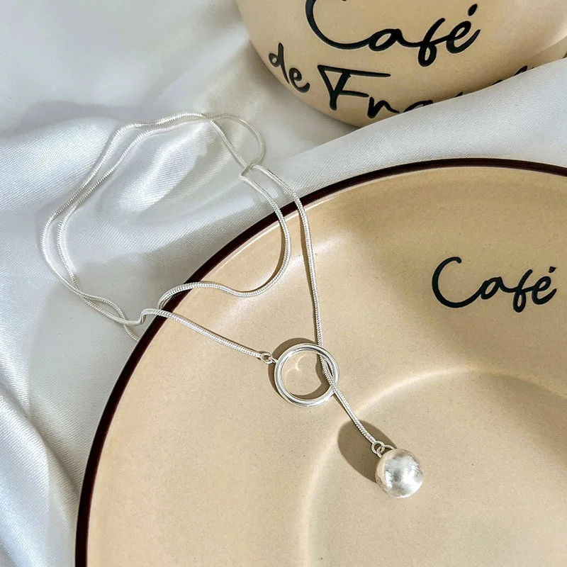 New S925 Sterling Silver Fine Charms Adjustable Round Pendants Necklace For Women Party Wedding Fashion Pretty Jewelry Girl Gift