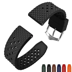 Anbeer Fluoro Rubber Watch Strap 18mm 20mm 22mm Waterproof Band Quick Release Replacement Watchband with Stainless Steel Buckle