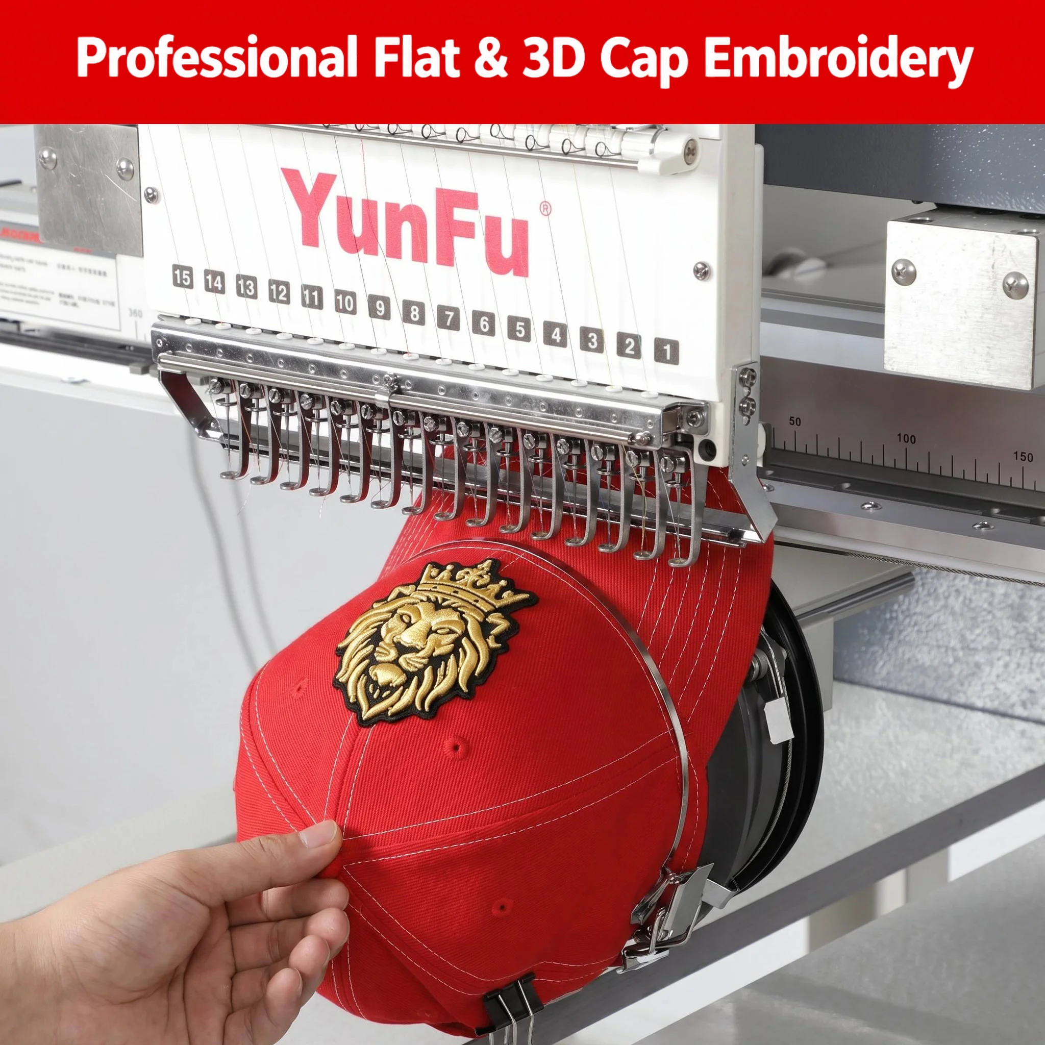 Reliable Warranty YunFu 12 Needles High Quality Automatic Computerized Cap Embroidery Machine Single Head 1200 RPM Home Use New
