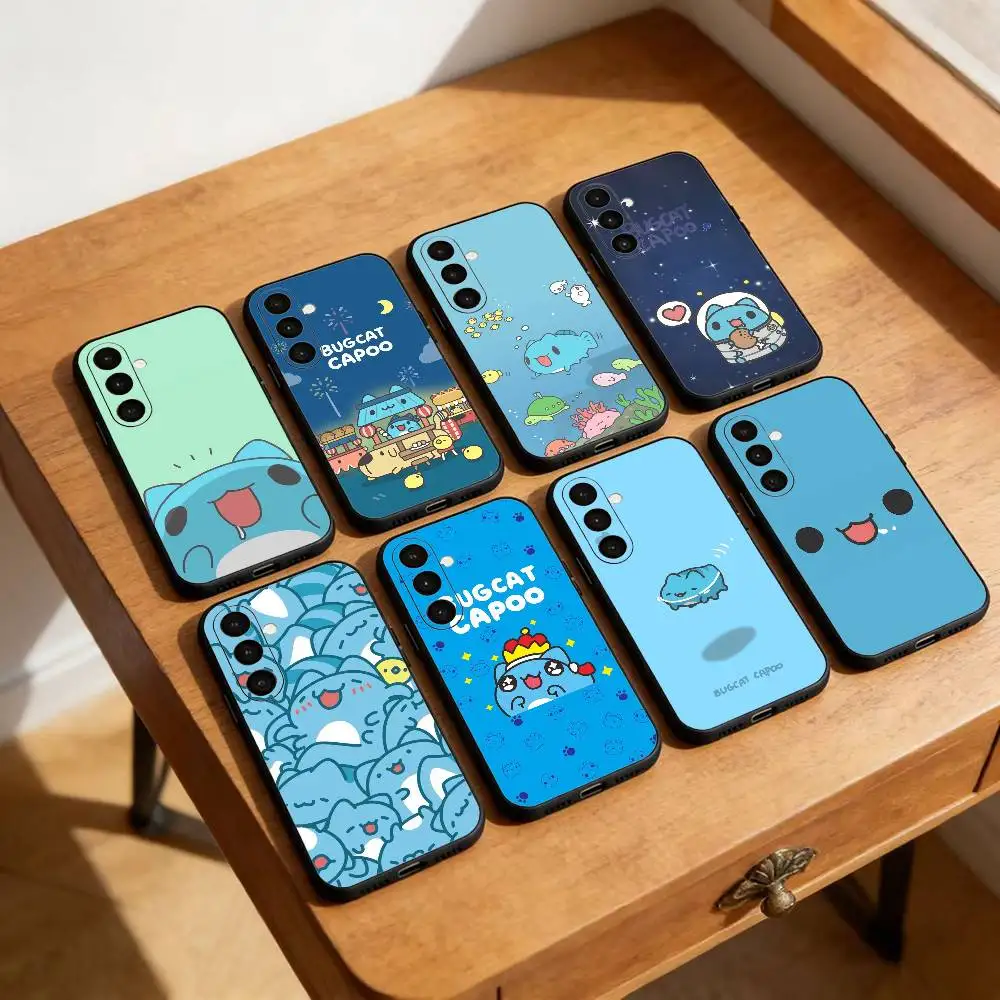 

Cartoon Cute Bugcat Capoo Phone Case For Samsung Galaxy A20,21s,22,31,32,52,53,72,73,80,91 Soft Black Shell