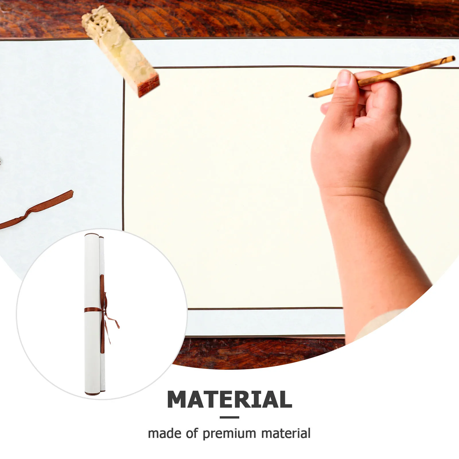 

1Pcs Mounting Scroll Paper Chinese Xuan Art for Calligraphy Practice Handwriting Brush Lettering Kids Creative Drawing Wall