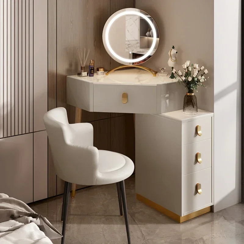 Luxury Solid Wood Dressing Table Corner Modern Simple Storage Combination